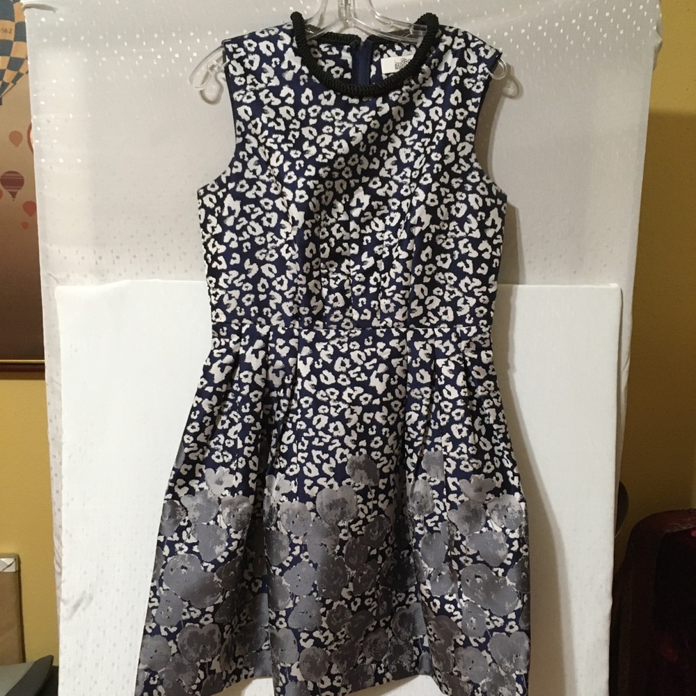 Belle Badgley Mischka Blue/Grey Dress Size 10/42